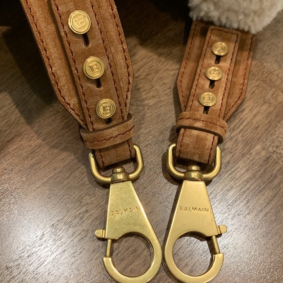 Balamain B-Buzz 23 Shearling Panel Tote Bag - Picture 14 of 16